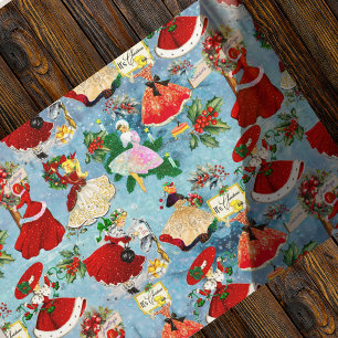 Papier Cadeau Filles de Noël Vintage