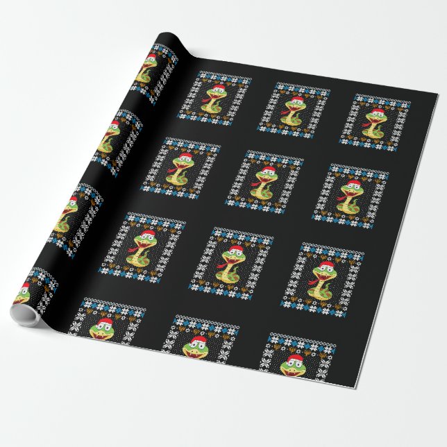 Papier Cadeau Filles Drôle Drôle OGLY Hanoukka Pajama Snake (Déroulé)