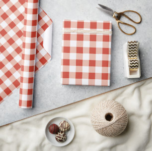 Papier Cadeau Filles En vichy été rouge Anniversaire