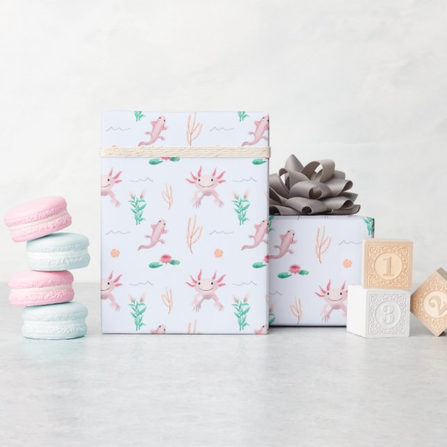 Papier Cadeau Filles mignonne Axolotl Motif Anniversaire de enfa (Baby Shower)