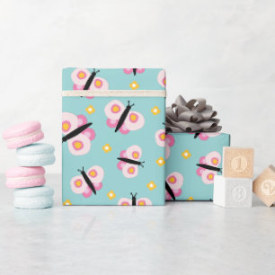 Papier Cadeau Filles Papillon Anniversaire