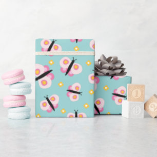 Papier Cadeau Filles papillons Anniversaire