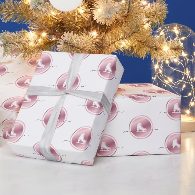Papier Cadeau Filles Patinage artistique Rose Patinage sur glace (Vacances)
