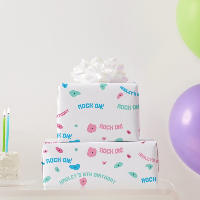 Papier Cadeau Filles rocher sur papier d'enveloppement de mur d' (Cadeaux de fête)