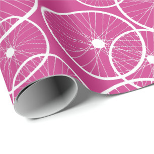 Papier Cadeau Filles roses Cycliste Vélo Roues Motif de vélo