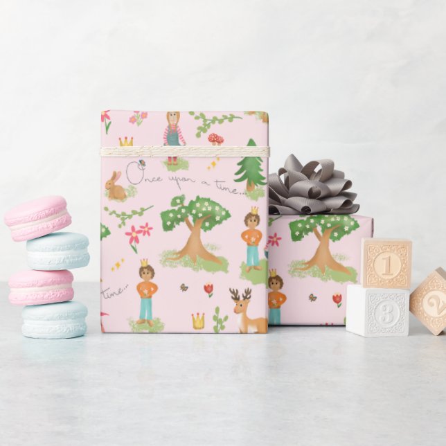 Papier Cadeau Filles Whimsical et fille rose princesse Anniversa (Baby Shower)