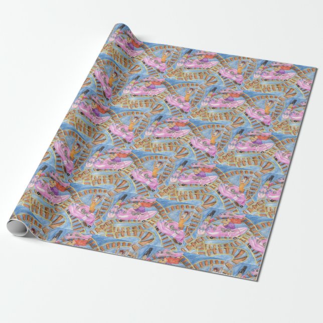 Papier Cadeau Filon de montagne russe (Déroulé)