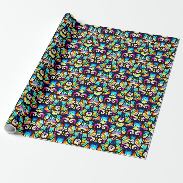 Papier Cadeau Fils Abstraits colorés (Déroulé)