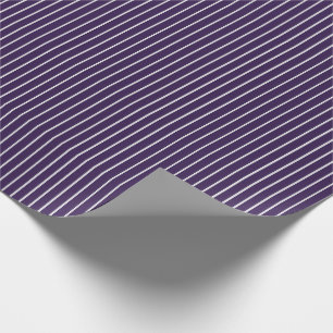 Papier Cadeau Fines rayures blanches sur fond violet foncé