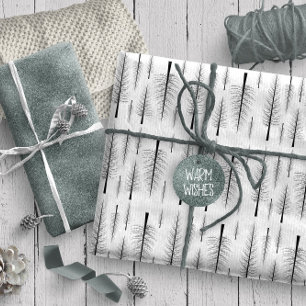 Papier Cadeau Fir nu noir sur n'importe quelle couleur ID877