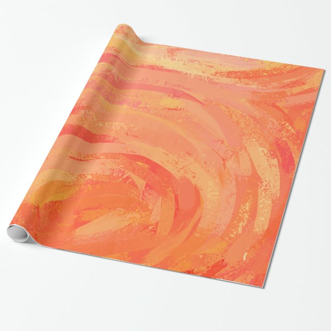 Papier Cadeau Fire Lake Orange Swirl (Déroulé)