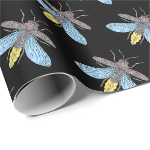 Papier Cadeau Firefly (noir) - Papier à envelopper