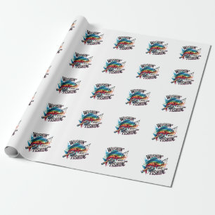 Papier Cadeau Fisher Gig Souhaitant Que Je Pêche