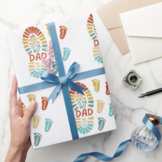 Papier Cadeau Five Footsteps Fatrhers Day Wrapping Paper