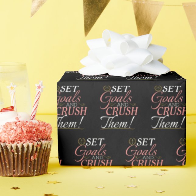 Papier Cadeau Fixer des objectifs et écraser leur devis (Fête d'anniversaire)