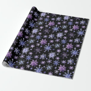 Papier Cadeau Flacon de neige noir violet de couleur d'eau de No