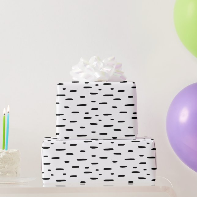 Papier Cadeau Flacons noirs et blancs modernes tribaux (Cadeaux de fête)