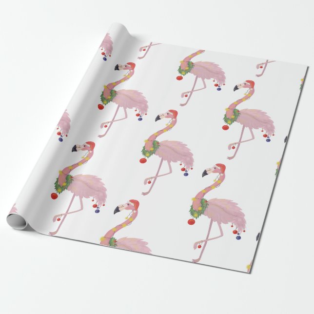 Papier Cadeau flamant du père noël (Déroulé)