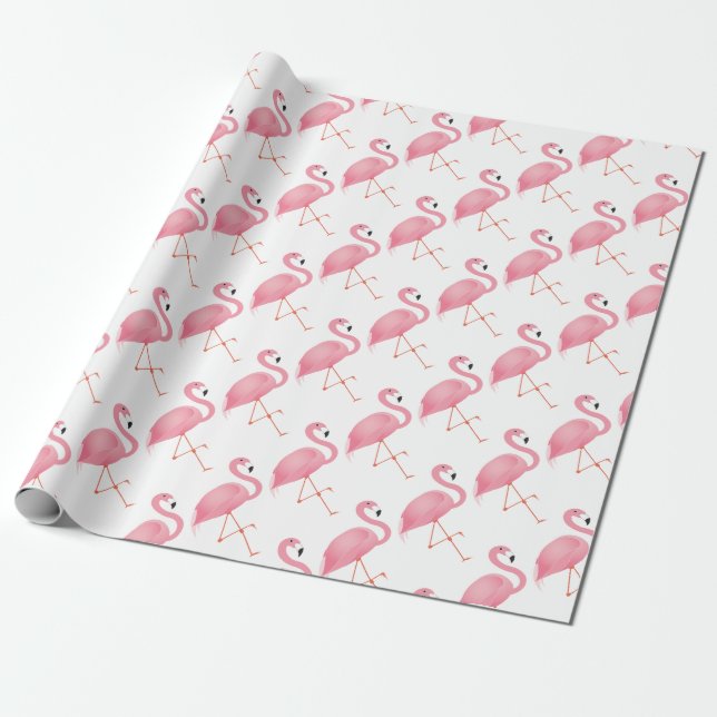 Papier Cadeau Flamant rose (Déroulé)