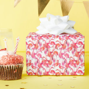 Papier Cadeau Flamant rose Aquarelle En Aquarelles