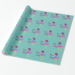 Papier Cadeau Flamant rose flamboyant