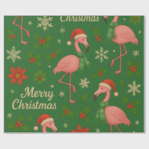 Flamant rose Noel : Salutations Holly Jolly