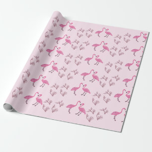 Papier Cadeau Flamant rose rose Motif