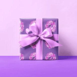 Papier Cadeau Flamant rose rose violet île tropicale
