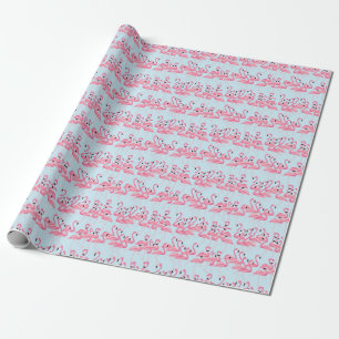 Papier Cadeau Flamant rose : Tropical Vintage Print