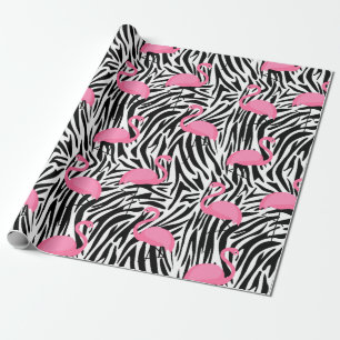 Papier Cadeau Flamant rose Zebra Imprimer Été