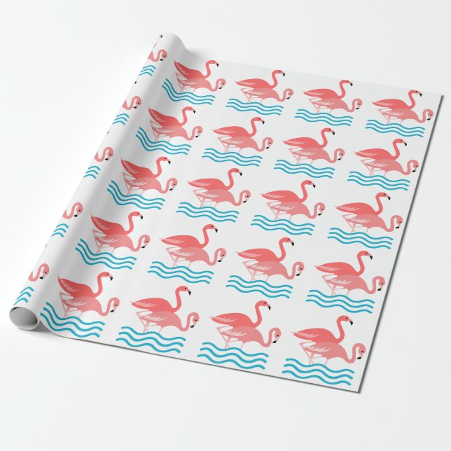Papier Cadeau Flamants roses (Déroulé)