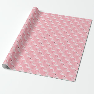 Papier Cadeau Flamants roses : illustration vintage sans soudure