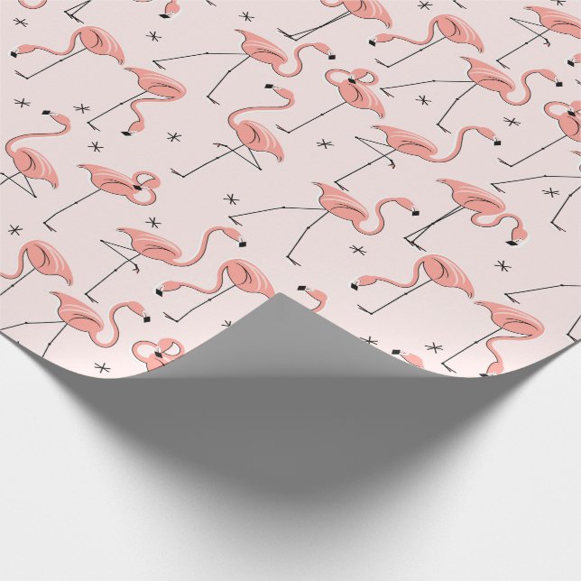 Papier Cadeau Flamants roses Papier d'emballage rose (Coin)