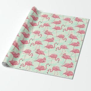 Papier Cadeau Flamants roses roses