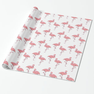 Papier Cadeau Flamants roses roses Classique Motif tropical