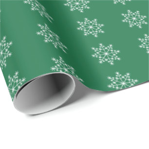 Papier Cadeau Flambeau de neige Conception de vacances Vert fonc