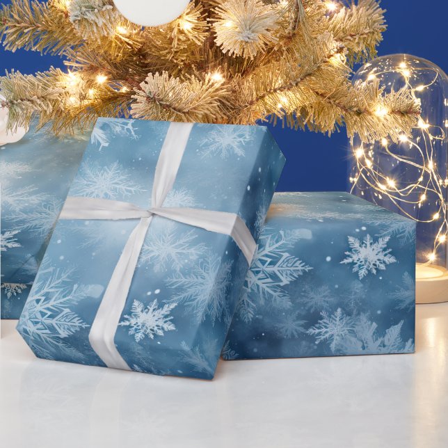 Papier Cadeau Flambeaux blancs d'hiver Noël (Vacances)