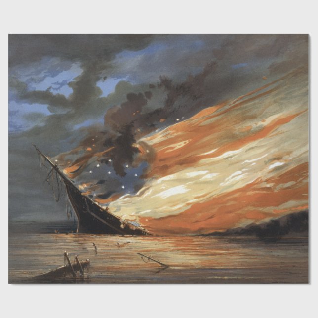 Papier Cadeau Flambeaux de la guerre civile rebelle sur le feu d (Plat)