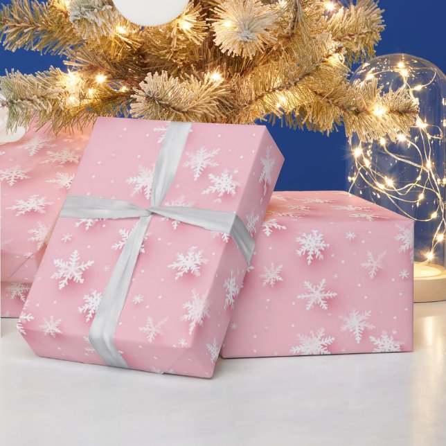 Papier Cadeau Flambeaux roses de Noël (Vacances)