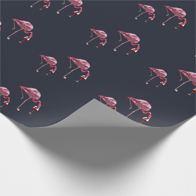 Papier Cadeau Flamingo rose Motif Vin Boisson Drôle (Coin)