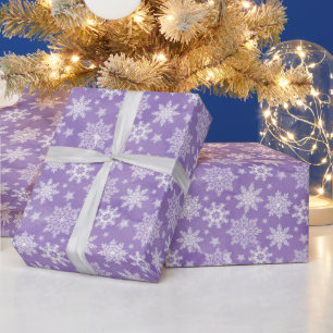 Papier Cadeau Flamme de fête de Noël violet couleur d'eau