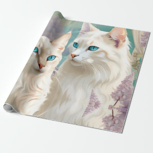 Papier Cadeau flamme et Lilac Lynx Point Siamese Portrait Art