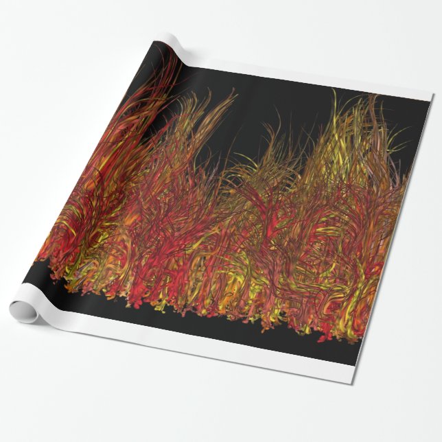 Papier Cadeau flamme fascinante, papier d'emballage (Déroulé)