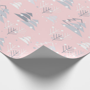 Papier Cadeau Flammes blanches de Noël Arbres de Noël Moderne