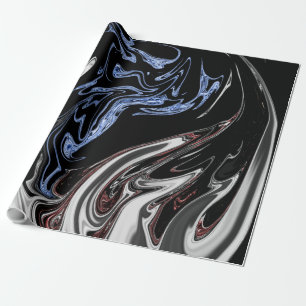 Papier Cadeau Flammes Blanches Et Bleues Art Abstrait Meilleur