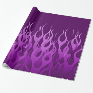 Papier Cadeau Flammes de course violettes cool en bandes