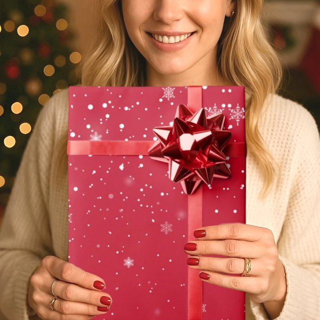 Papier Cadeau Flammes de neige de Noël PAPIER EN ÉPAISSAGE (Créateur téléchargé)