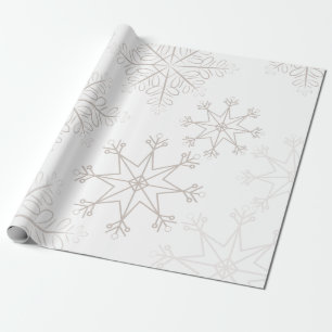 Papier Cadeau Flammes de neige délicates Noël blanc