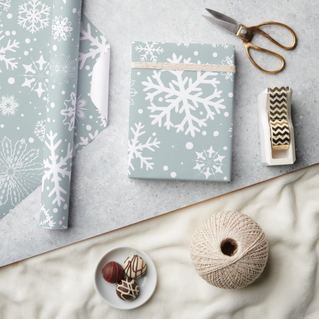 Papier Cadeau Flammes de neige en hiver (Artisanat)