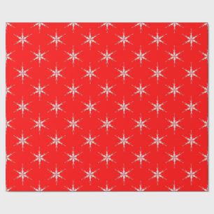 Papier Cadeau Flammes De Neige En Verre Sur Arrière - plan Rouge
